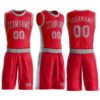 Custom Red Gray Round Neck Suit Basketball Jersey