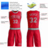 Custom Red Gray Round Neck Suit Basketball Jersey