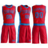 Custom Red Blue Round Neck Suit Basketball Jersey