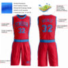 Custom Red Blue Round Neck Suit Basketball Jersey