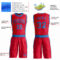 Custom Red Blue Round Neck Suit Basketball Jersey