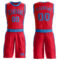 Custom Red Blue Round Neck Suit Basketball Jersey