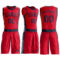 Custom Red Navy Round Neck Suit Basketball Jersey