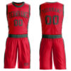 Custom Red Green Round Neck Suit Basketball Jersey