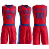 Custom Red Royal Round Neck Suit Basketball Jersey