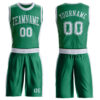 Custom Kelly Green White Round Neck Suit Basketball Jersey