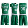 Custom Kelly Green White Round Neck Suit Basketball Jersey
