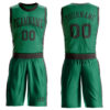 Custom Kelly Green Brown Round Neck Suit Basketball Jersey