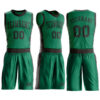 Custom Kelly Green Brown Round Neck Suit Basketball Jersey