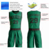Custom Kelly Green Brown Round Neck Suit Basketball Jersey