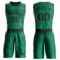 Custom Kelly Green Brown Round Neck Suit Basketball Jersey