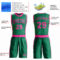 Custom Kelly Green Pink Round Neck Suit Basketball Jersey