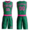 Custom Kelly Green Pink Round Neck Suit Basketball Jersey