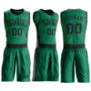Custom Kelly Green Black Round Neck Suit Basketball Jersey