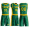 Custom Kelly Green Gold Round Neck Suit Basketball Jersey