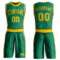Custom Kelly Green Gold Round Neck Suit Basketball Jersey