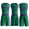 Custom Kelly Green Purple Round Neck Suit Basketball Jersey