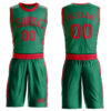 Custom Kelly Green Red Round Neck Suit Basketball Jersey
