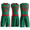 Custom Kelly Green Red Round Neck Suit Basketball Jersey