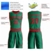 Custom Kelly Green Red Round Neck Suit Basketball Jersey