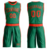Custom Kelly Green Orange Round Neck Suit Basketball Jersey