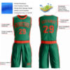 Custom Kelly Green Orange Round Neck Suit Basketball Jersey