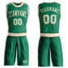 Custom Kelly Green Cream Round Neck Suit Basketball Jersey