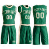 Custom Kelly Green Cream Round Neck Suit Basketball Jersey