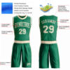 Custom Kelly Green Cream Round Neck Suit Basketball Jersey