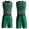 Custom Kelly Green Maroon Round Neck Suit Basketball Jersey