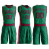 Custom Kelly Green Maroon Round Neck Suit Basketball Jersey