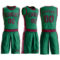 Custom Kelly Green Maroon Round Neck Suit Basketball Jersey