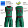Custom Kelly Green Maroon Round Neck Suit Basketball Jersey