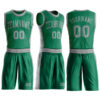 Custom Kelly Green Gray Round Neck Suit Basketball Jersey