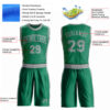 Custom Kelly Green Gray Round Neck Suit Basketball Jersey