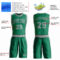 Custom Kelly Green Gray Round Neck Suit Basketball Jersey