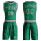 Custom Kelly Green Gray Round Neck Suit Basketball Jersey