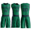 Custom Kelly Green Navy Round Neck Suit Basketball Jersey