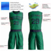 Custom Kelly Green Navy Round Neck Suit Basketball Jersey