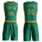 Custom Kelly Green Old Gold Round Neck Suit Basketball Jersey