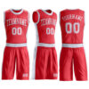 Custom Fire Red White Round Neck Suit Basketball Jersey