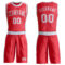 Custom Fire Red White Round Neck Suit Basketball Jersey