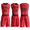 Custom Fire Red Brown Round Neck Suit Basketball Jersey