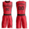 Custom Fire Red Brown Round Neck Suit Basketball Jersey
