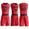 Custom Fire Red Black Round Neck Suit Basketball Jersey