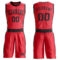 Custom Fire Red Black Round Neck Suit Basketball Jersey