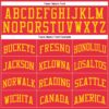 Custom Fire Red Gold Round Neck Suit Basketball Jersey