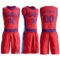 Custom Fire Red Purple Round Neck Suit Basketball Jersey