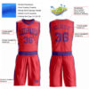 Custom Fire Red Purple Round Neck Suit Basketball Jersey