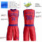 Custom Fire Red Purple Round Neck Suit Basketball Jersey